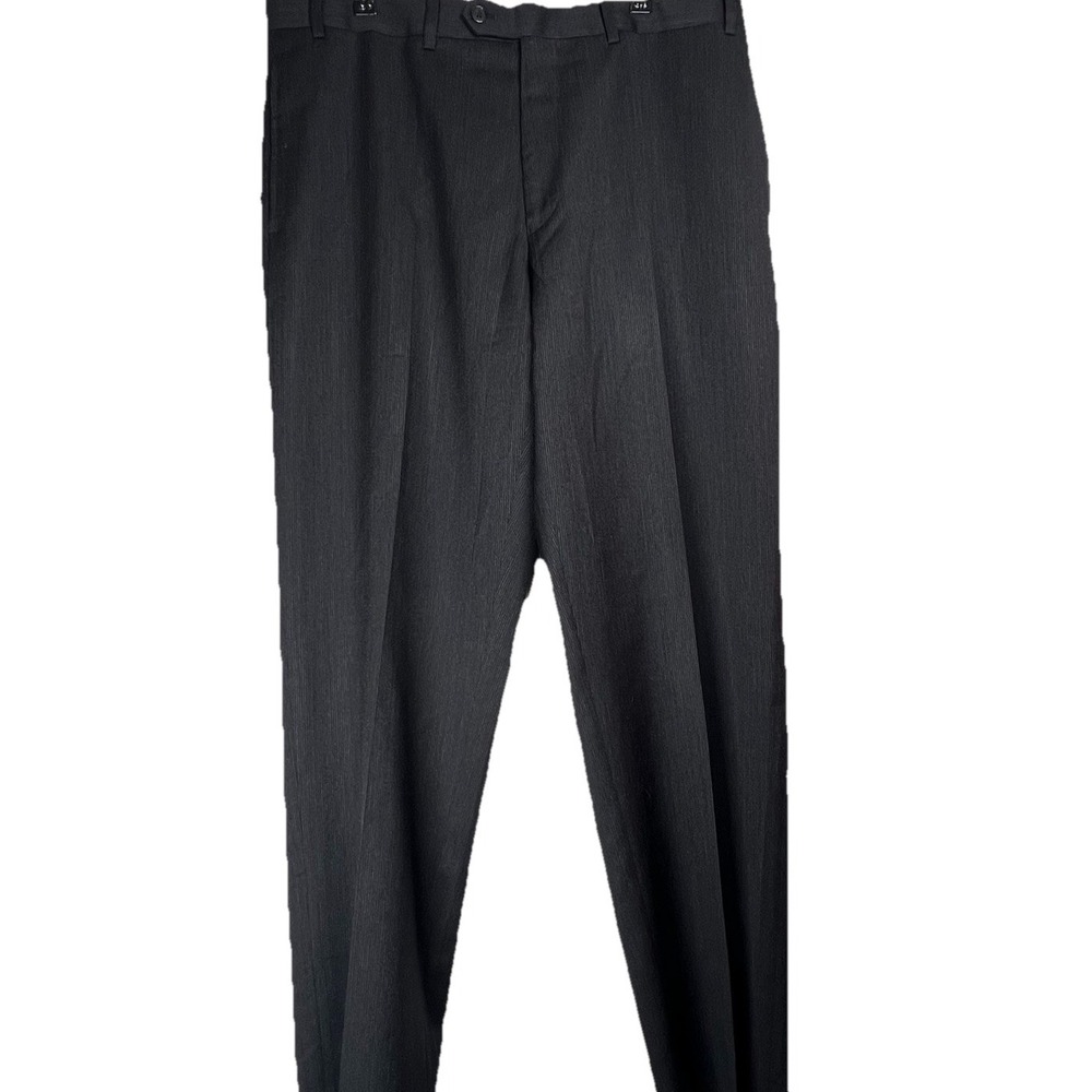 Calvin Klein Men's Dress‎ Pants 36x31 Dark Gray 100% Wool Flat Front Lightweight